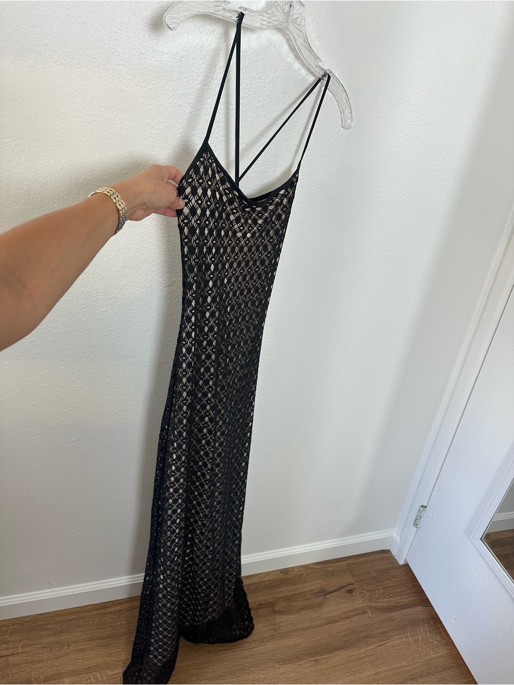 Laundry By Shelli Segal vintage 90’s Black Lace Maxi Dress Evening Dress Size S - Picture 13 of 16